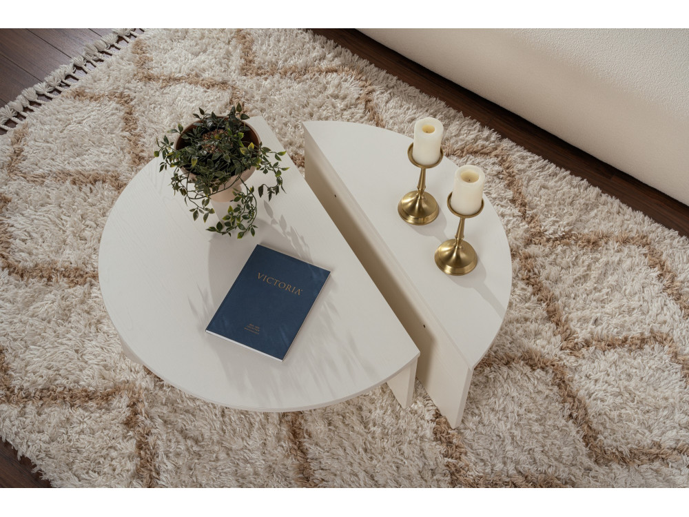 Table basse en bois "Orion" 90 x 60 x 30 cm - Blanc de bois