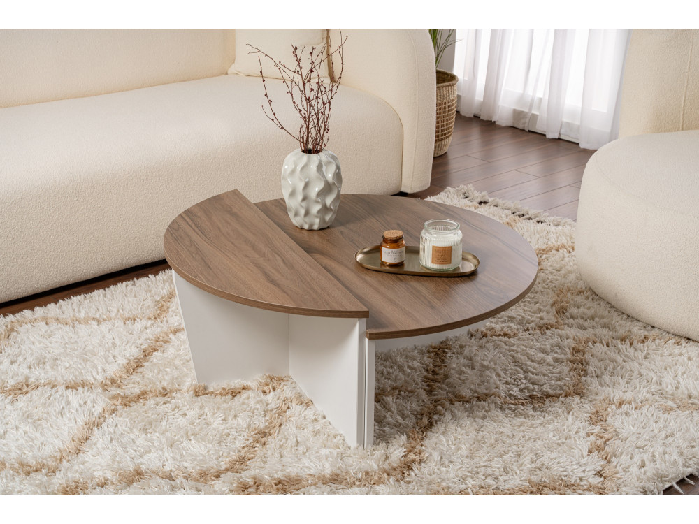 Table basse en bois "Orion" 90 x 60 x 30 cm - Noyer