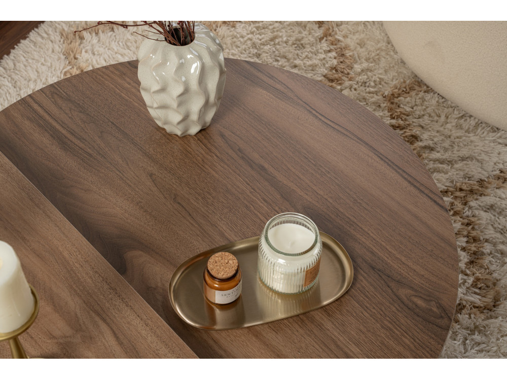 Table basse en bois "Orion" 90 x 60 x 30 cm - Noyer