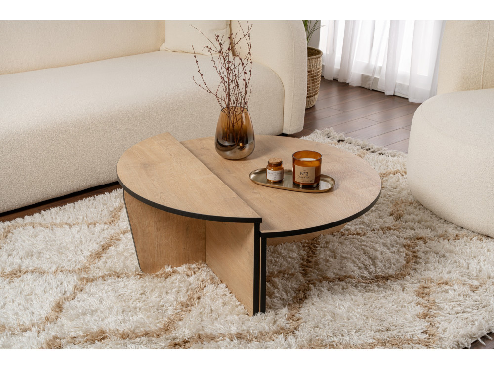 Table basse en bois "Orion" 90 x 60 x 30 cm - Chêne à miel