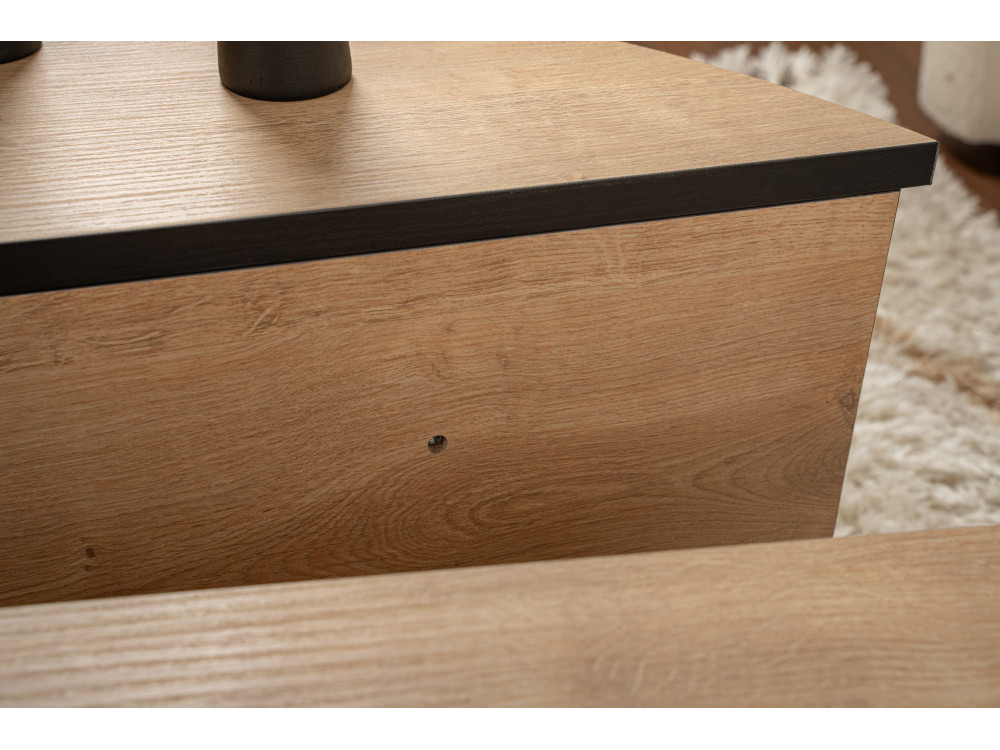 Table basse en bois "Orion" 90 x 60 x 30 cm - Chêne à miel