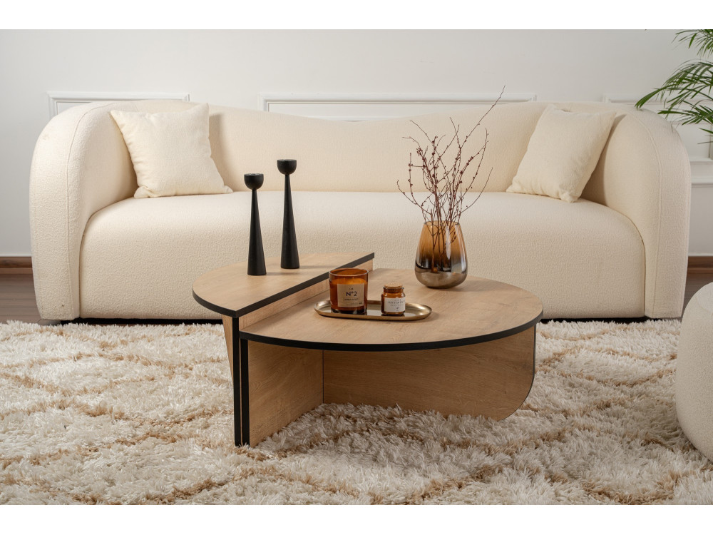 Table basse en bois "Orion" 90 x 60 x 30 cm - Chêne à miel