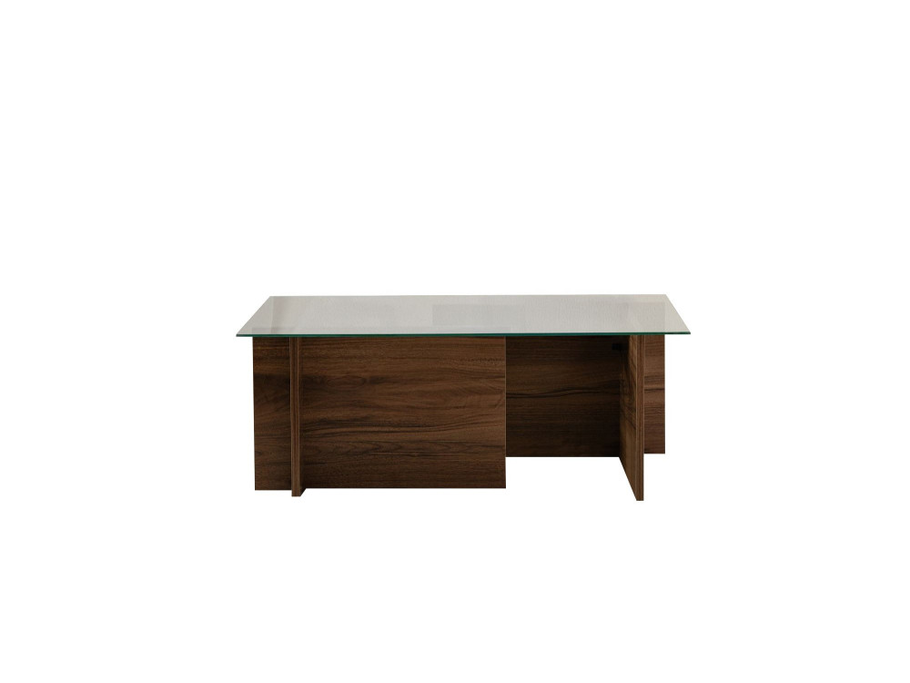 Table basse en bois "Vetrino" - 105 x 65 x 40 cm - Noyer