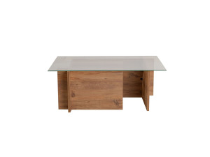 Table basse en bois "Vetrino" - 105 x 65 x 40 cm - Pin atlantique