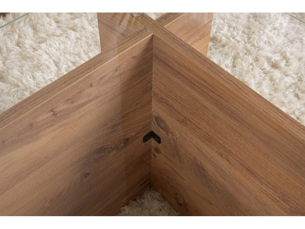 Table basse en bois "Vetrino" - 105 x 65 x 40 cm - Pin atlantique