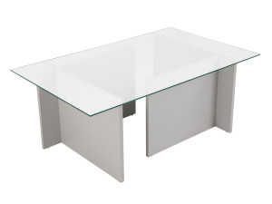 Table basse en verre "Vetrino" 105 x 65 x 40 cm - Gris