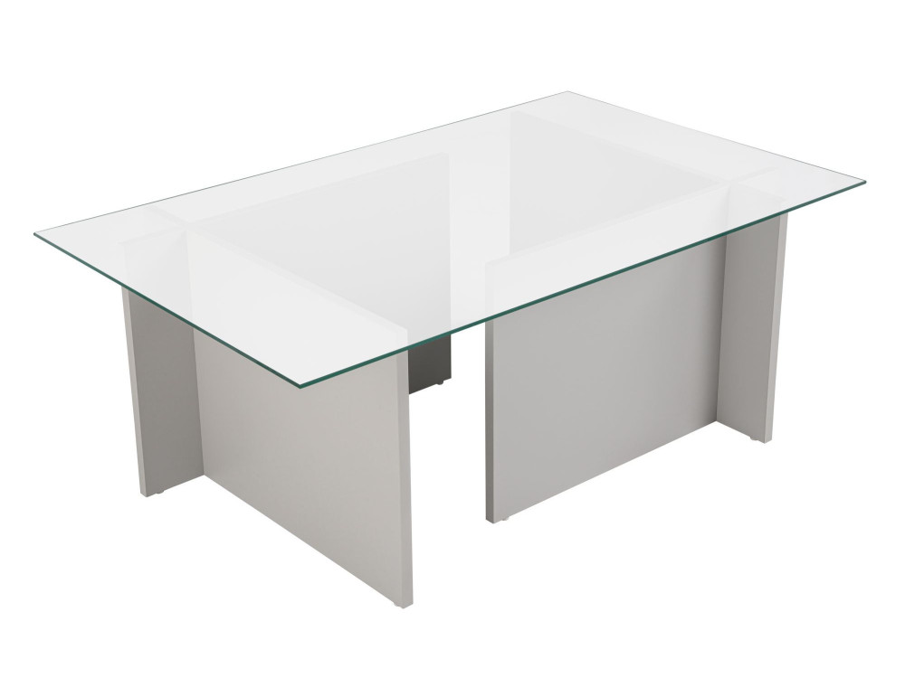 Table basse en verre "Vetrino" 105 x 65 x 40 cm - Gris