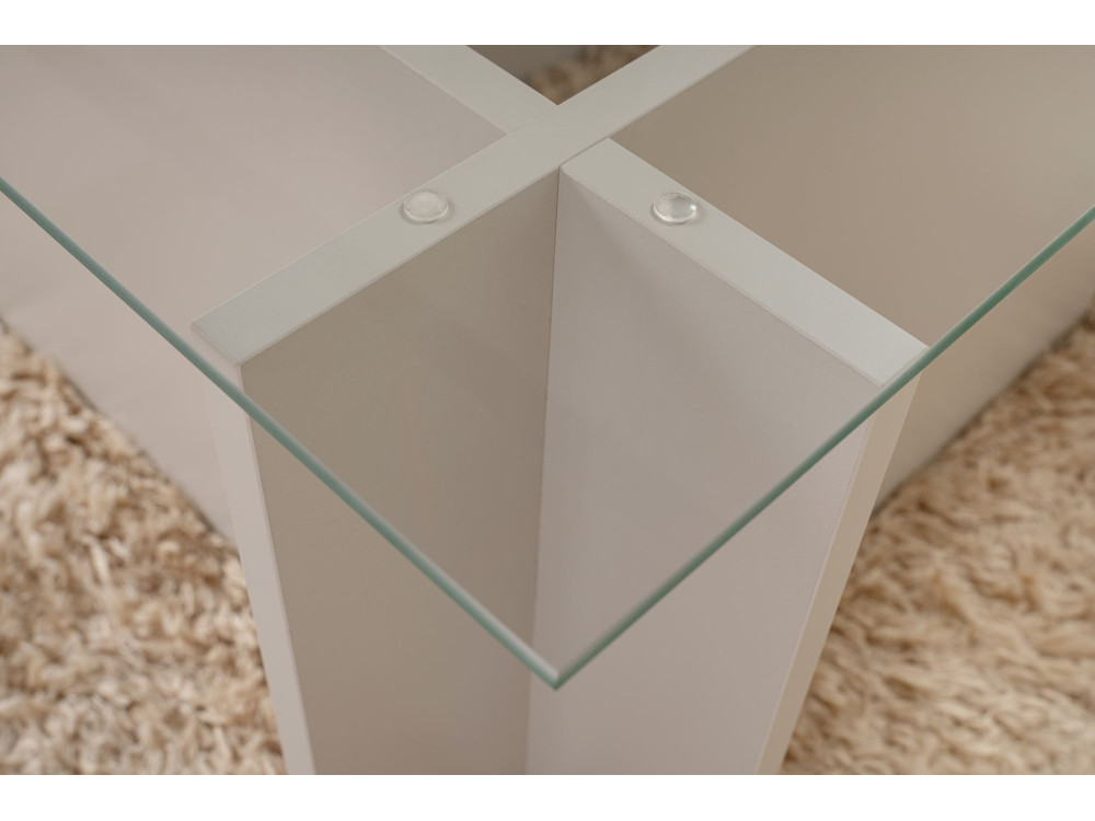 Table basse en verre "Vetrino" 105 x 65 x 40 cm - Gris