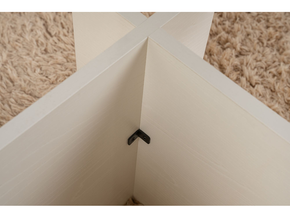 Table basse en verre "Vetrino" 105 x 65 x 40 cm - Bois blanc