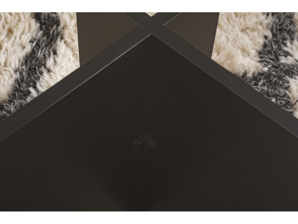 Table basse en verre "Vetrino" 105 x 65 x 40 cm - Bois Noir