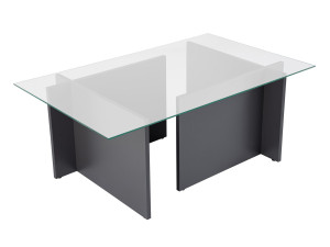 Table basse en verre "Vetrino" 105 x 65 x 40 cm - Anthracite