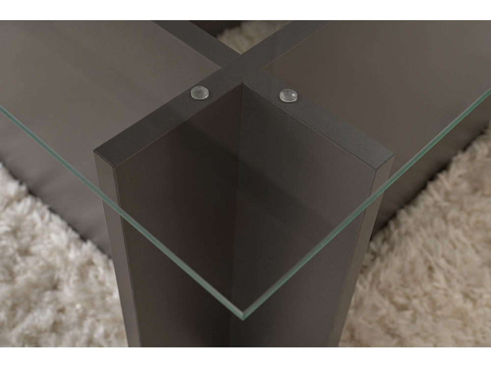 Table basse en verre "Vetrino" 105 x 65 x 40 cm - Anthracite