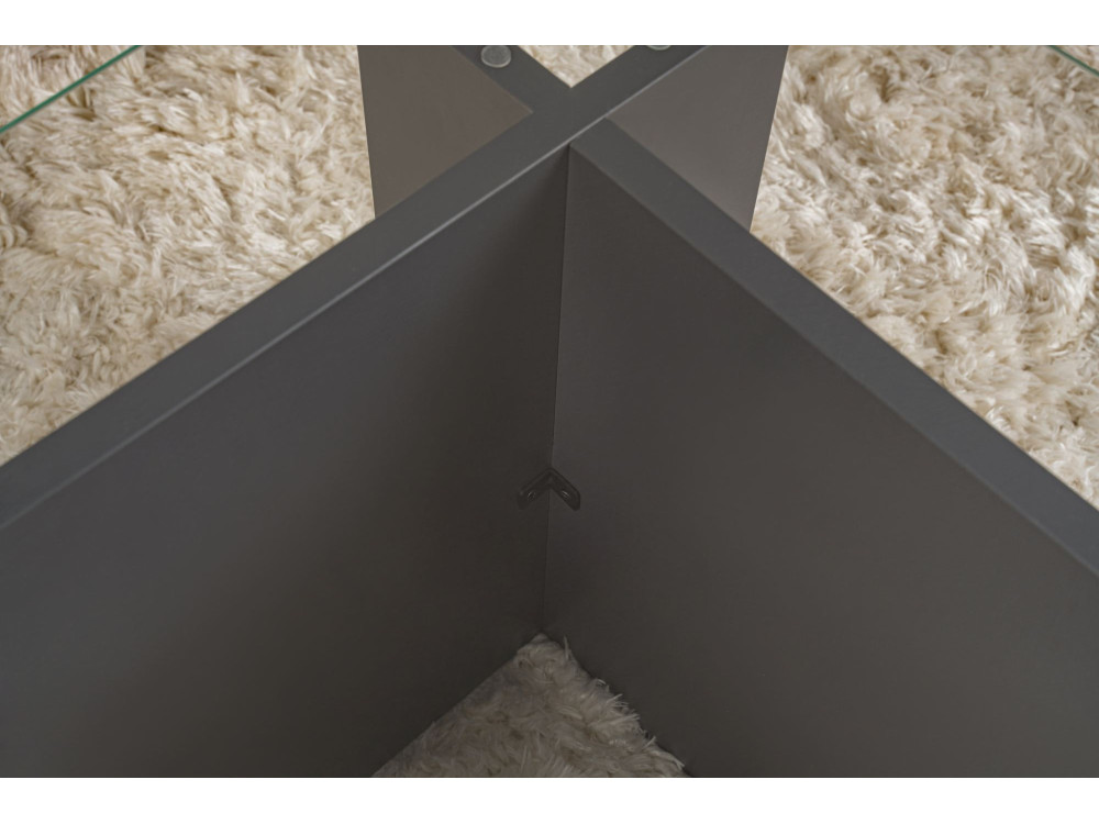 Table basse en verre "Vetrino" 105 x 65 x 40 cm - Anthracite