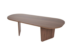 Table basse en bois "Ovalis" - 130 x 65 x 40 cm - Noyer