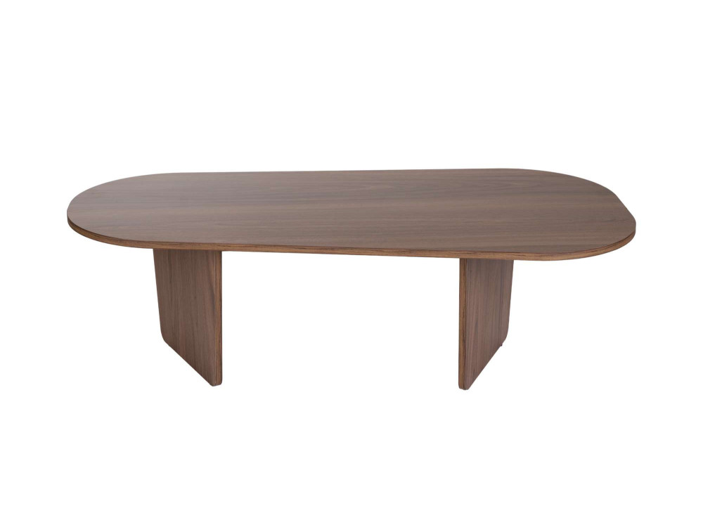 Table basse en bois "Ovalis" - 130 x 65 x 40 cm - Noyer