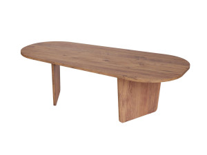 Table basse en bois "Ovalis" - 130 x 65 x 40 cm - Pin atlantique
