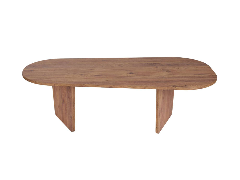 Table basse en bois "Ovalis" - 130 x 65 x 40 cm - Pin atlantique