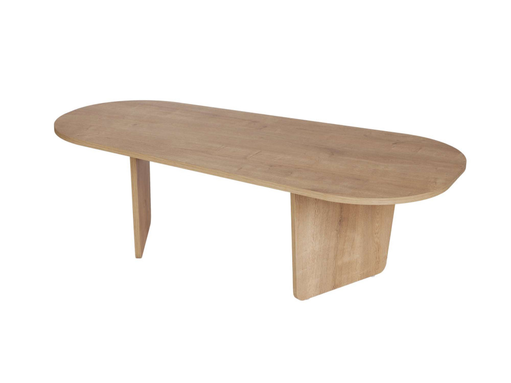 Table basse en bois "Ovalis" - 130 x 65 x 40 cm - Chêne