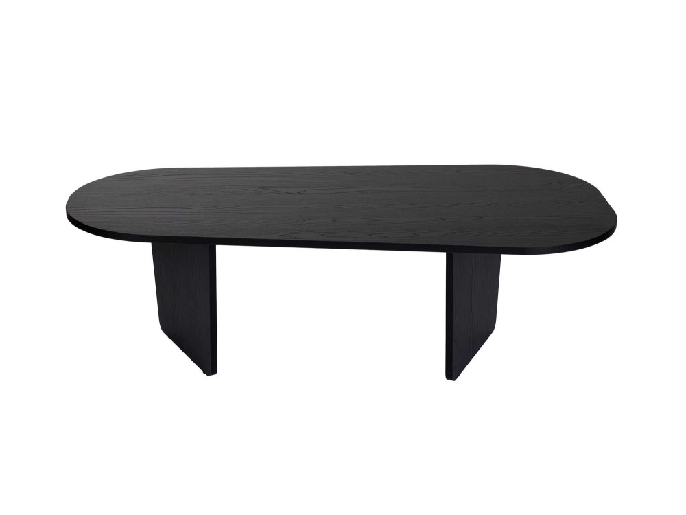 Table basse en bois "Ovalis" - 130 x 65 x 40 cm - Bois Noir