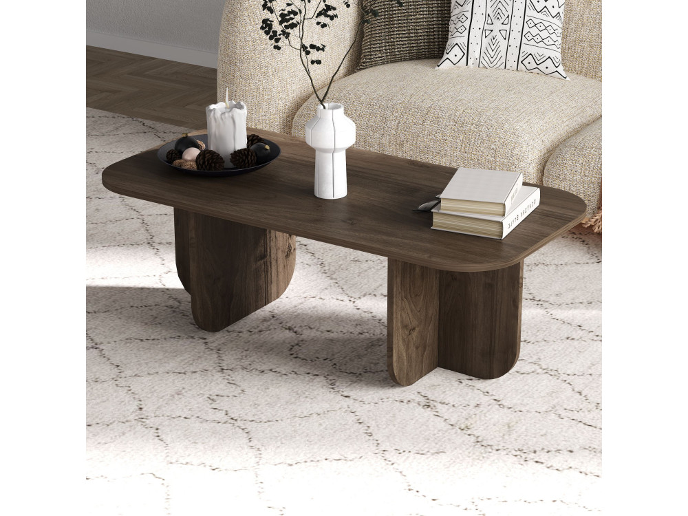 Table basse en bois "Becaj" - 120 x 60 x 41 cm - Noyer