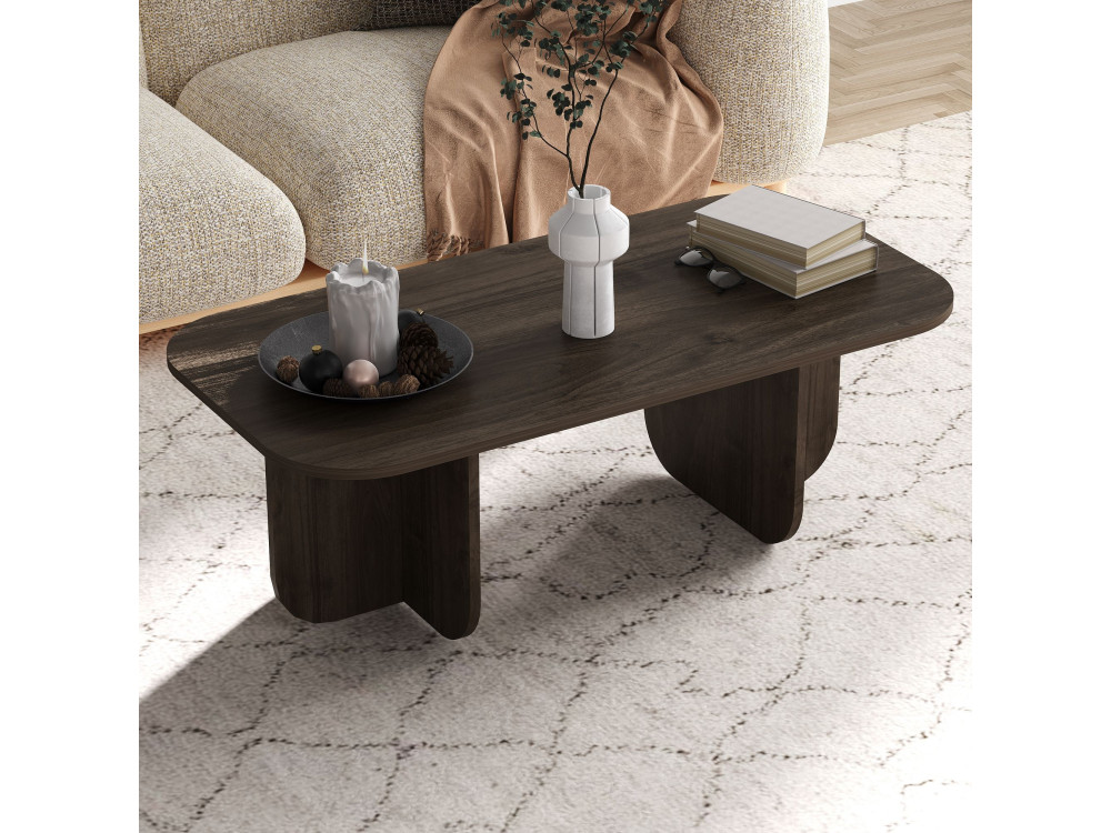 Table basse en bois "Becaj" - 120 x 60 x 41 cm - Noyer