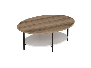 Table basse en bois "Elis" - 90 x 60 x 36 cm - ChêneBlanc