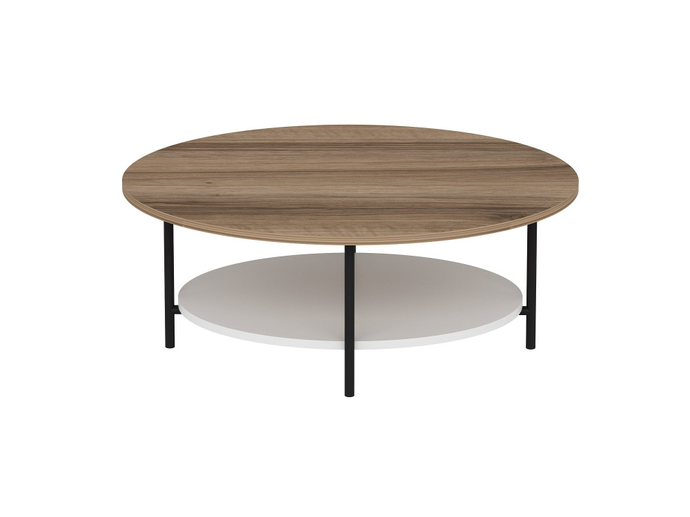 Table basse en bois "Elis" - 90 x 60 x 36 cm - ChêneBlanc