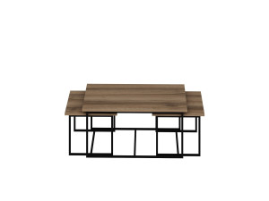 Table gigogne (3 pièces) en bois "Levada" - 90 x 60 x 42 cm - Noyer