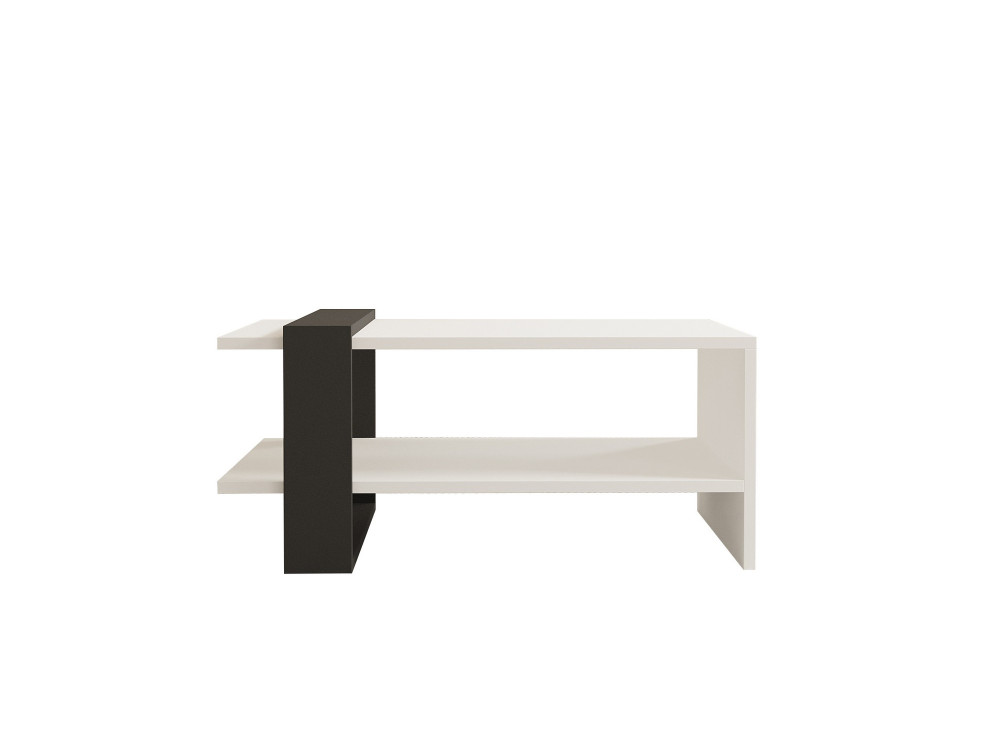 Table basse en bois "Funda" - 80 x 55 x 35 cm - AnthraciteBlanc
