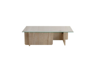 Table basse en bois "Flavio" - 105 x 65 x 30 cm - Travertin