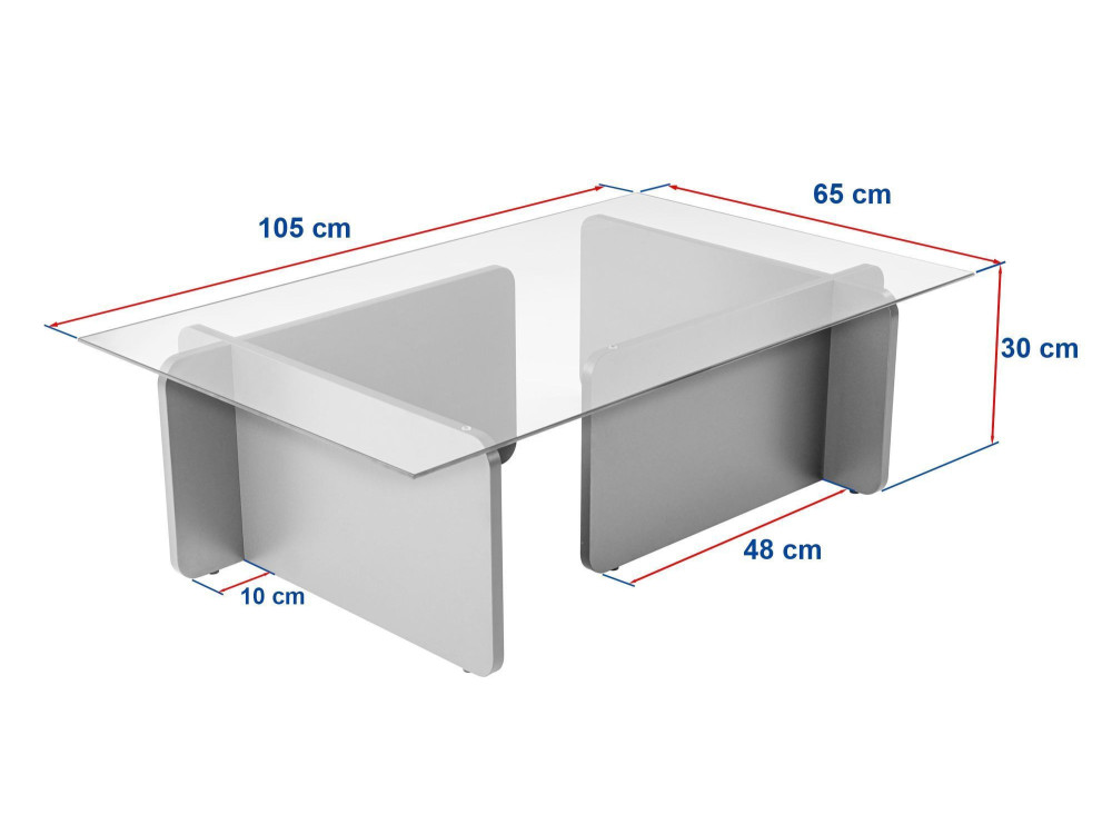 Table basse en bois "Flavio" - 105 x 65 x 30 cm - Travertin