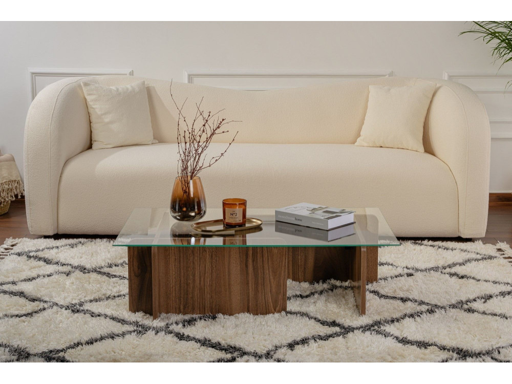Table basse en bois "Flavio" - 105 x 65 x 30 cm - Noyer