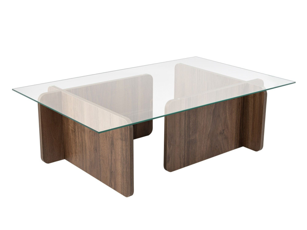 Table basse en bois "Flavio" - 105 x 65 x 30 cm - Noyer