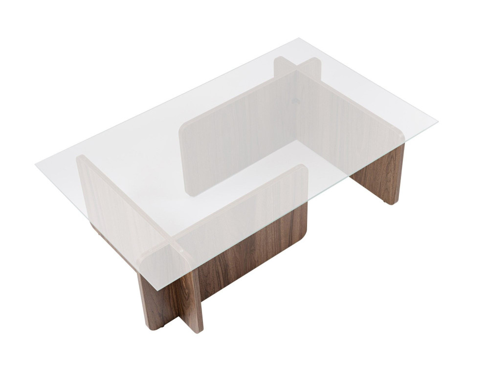 Table basse en bois "Flavio" - 105 x 65 x 30 cm - Noyer