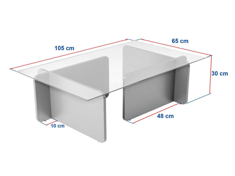 Table basse en bois "Flavio" - 105 x 65 x 30 cm - Noyer
