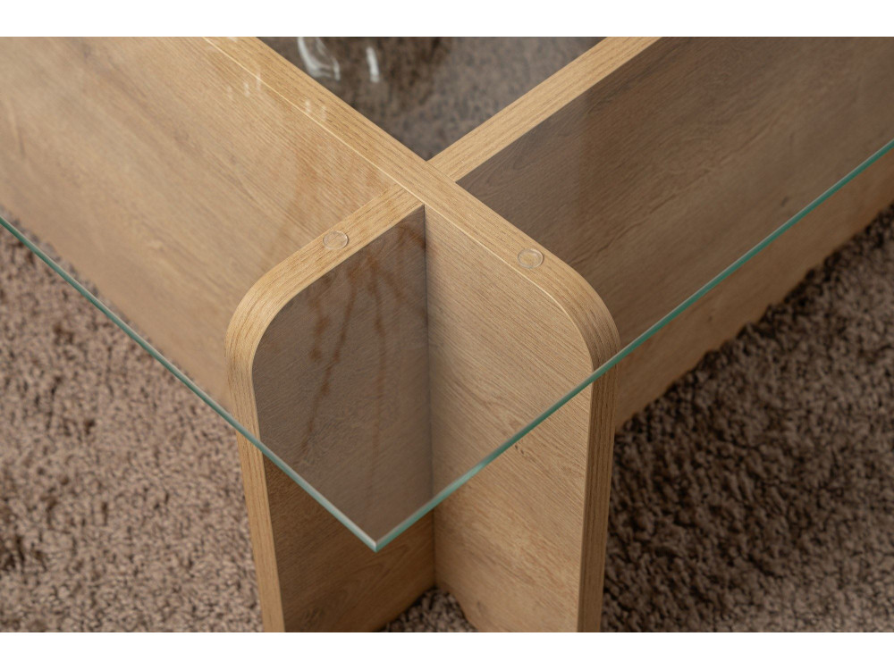 Table basse en bois "Flavio" - 105 x 65 x 30 cm - Chêne