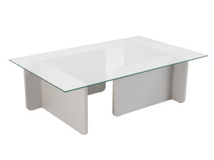 Table basse en verre "Flavio" 105 x 65 x 30 cm - Gris