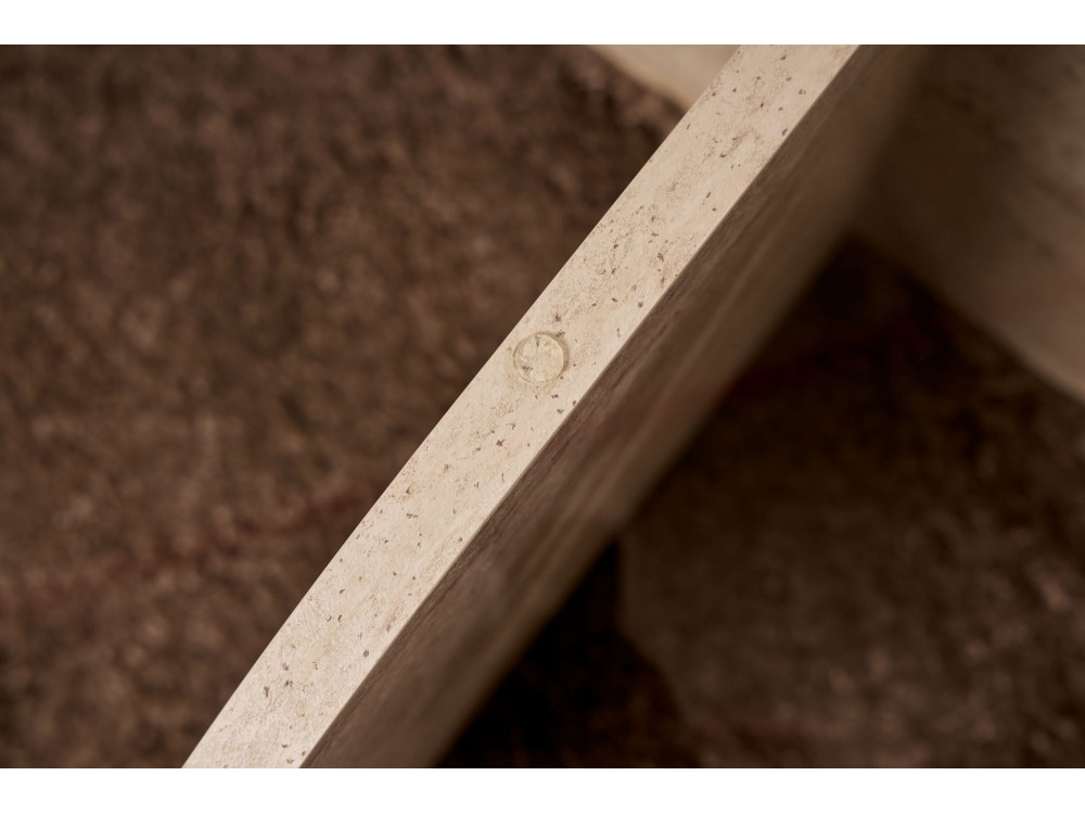 Table basse en bois "Aeris" - 75 x 75 x 35 cm - TravertinTransparent