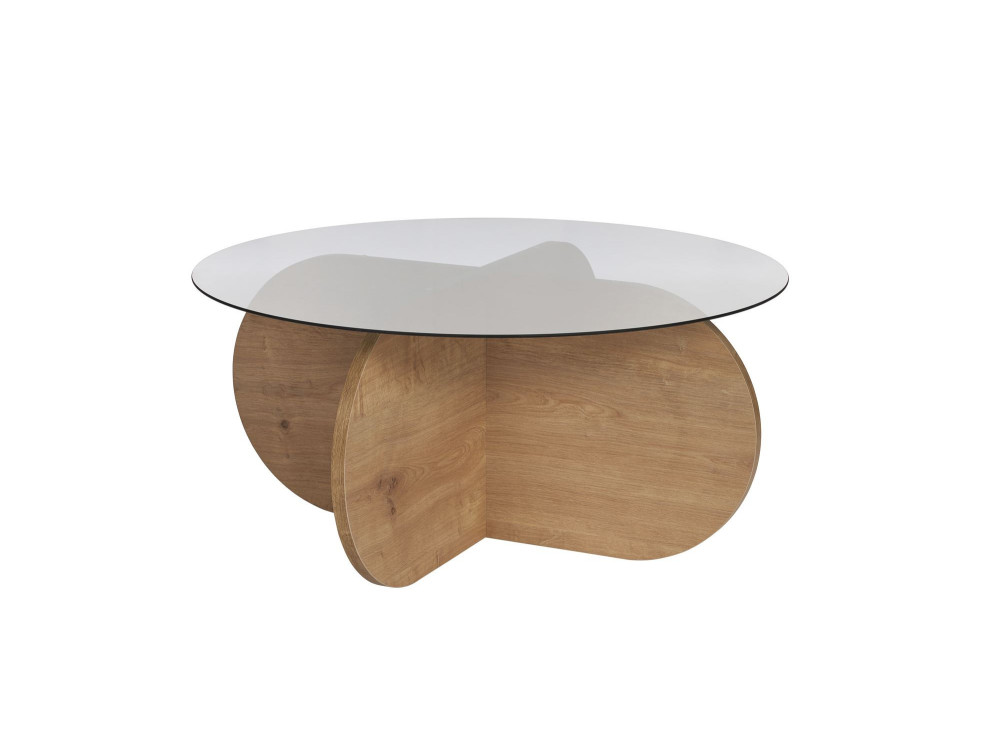Table basse en bois "Aeris" - 75 x 75 x 35 cm - Chêne SaphirFumées