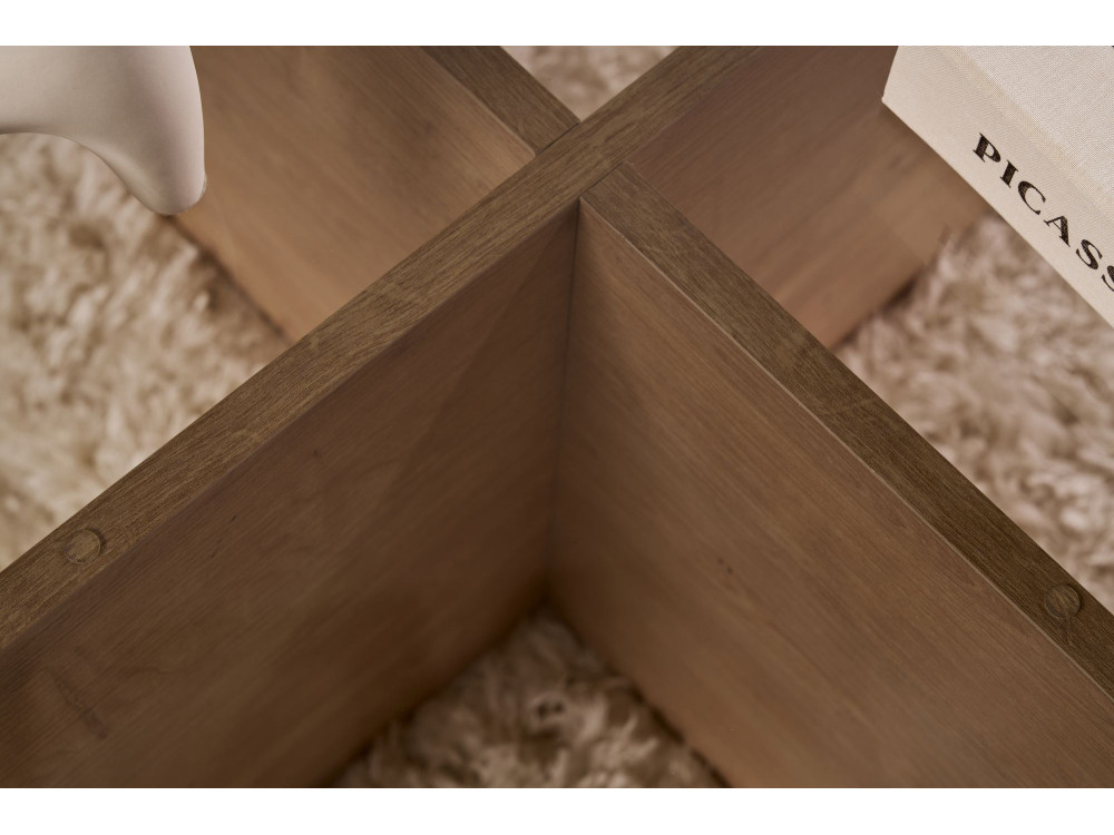 Table basse en bois "Aeris" - 75 x 75 x 35 cm - Chêne SaphirFumées