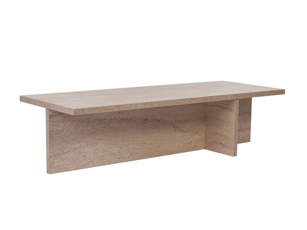 Table basse en bois "Harbor" - 120 x 45 x 30 cm - Travertin