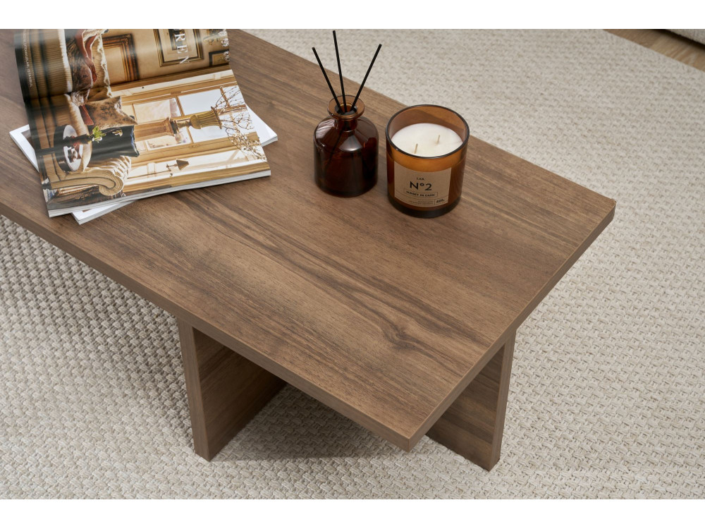 Table basse en bois "Harbor" - 120 x 45 x 30 cm - Noyer