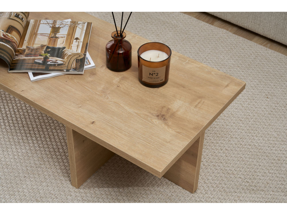 Table basse en bois "Harbor" - 120 x 45 x 30 cm - Chêne Saphir