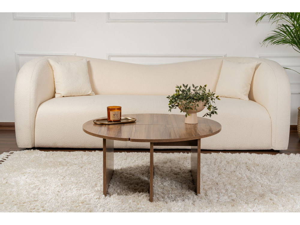 Table basse en bois "Moira" -  90 x 90 x 41 cm - Noyer