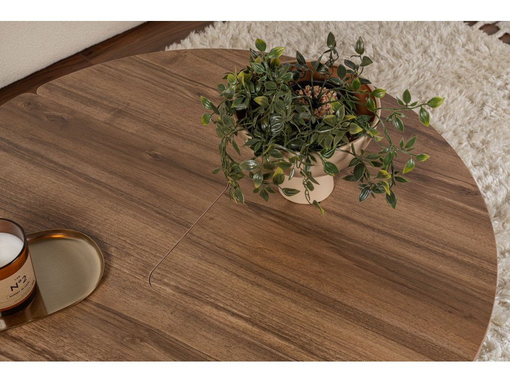 Table basse en bois "Moira" -  90 x 90 x 41 cm - Noyer