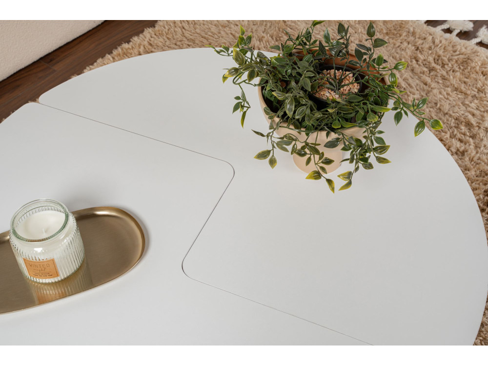 Table basse en bois "Moira" 90 x 90 x 41 cm - Blanc naturel