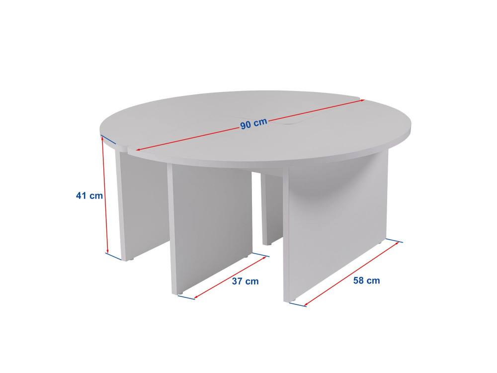 Table basse en bois "Moira" 90 x 90 x 41 cm - Blanc naturel