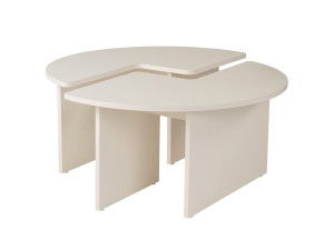 Table basse en bois "Moira" 90 x 90 x 41 cm - Blanc de bois