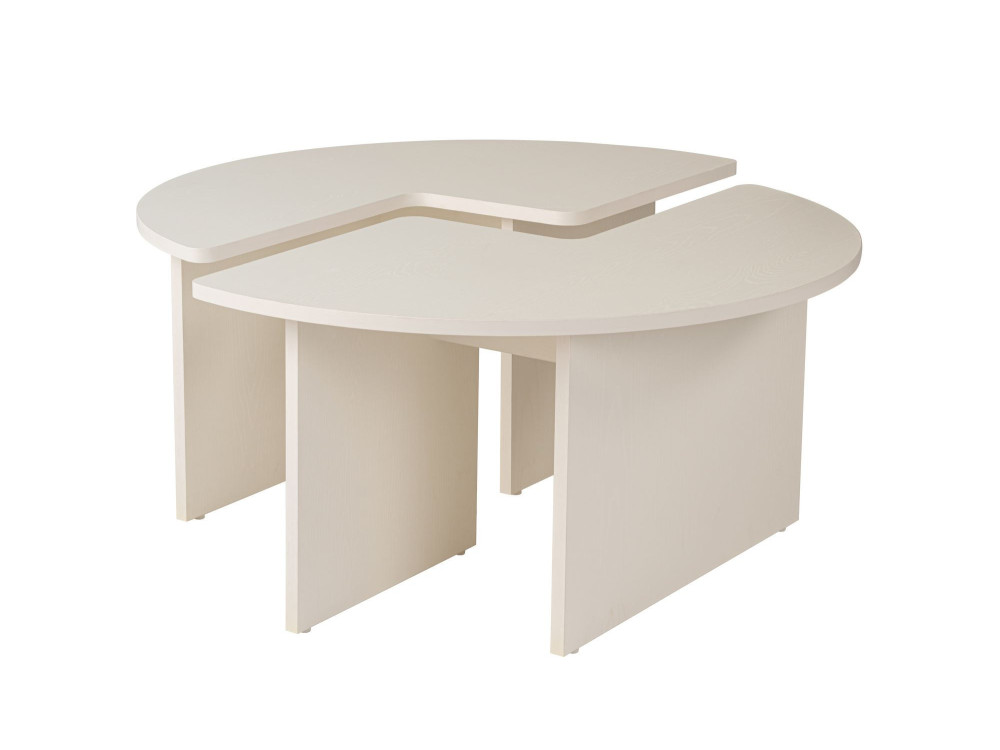 Table basse en bois "Moira" 90 x 90 x 41 cm - Blanc de bois
