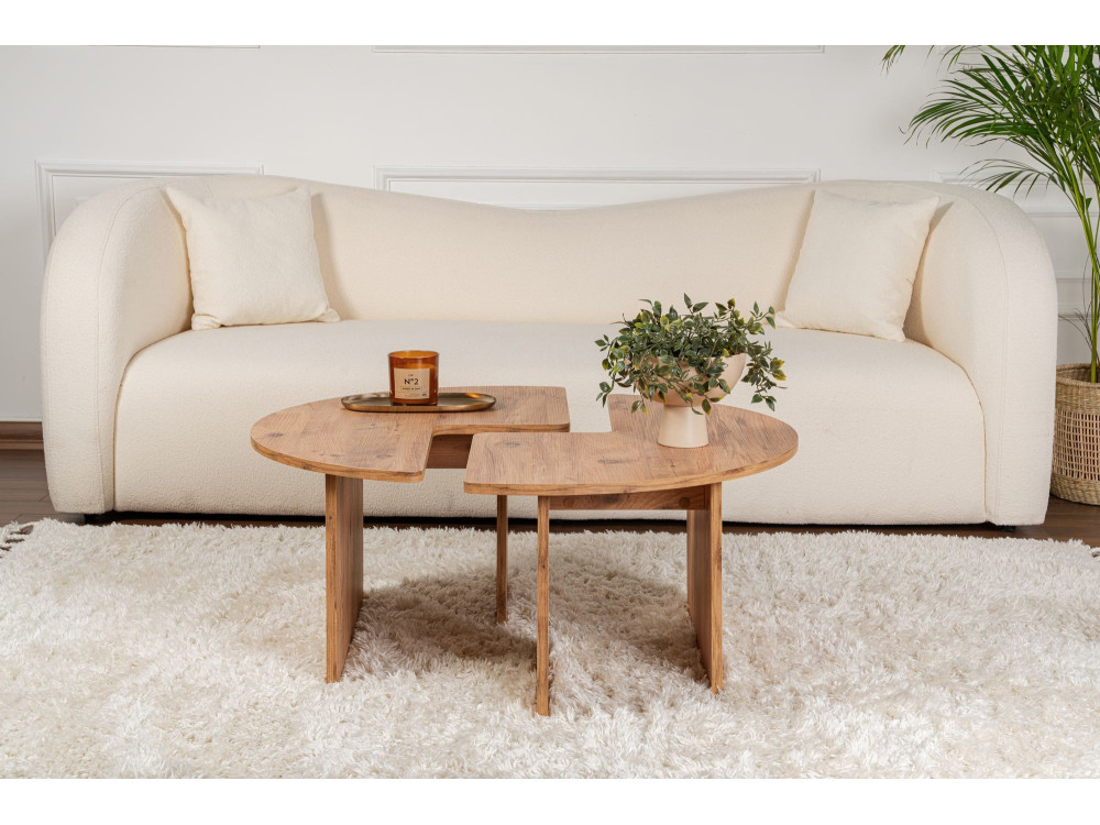 Table basse en bois "Moira" 90 x 90 x 41 cm - Pin atlantique